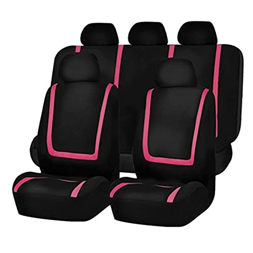 Sitzbezüge,Autositzbezug 2/4 / 9 stücke Autositzabdeckung Stoff Autoabdeckungen zum Salon Alle Saison SEAT SEAT SEAT GESCHICHTEN UNTERNEHMEN Universal Innenausstattung(Pink-5 Seats) von Fymlok