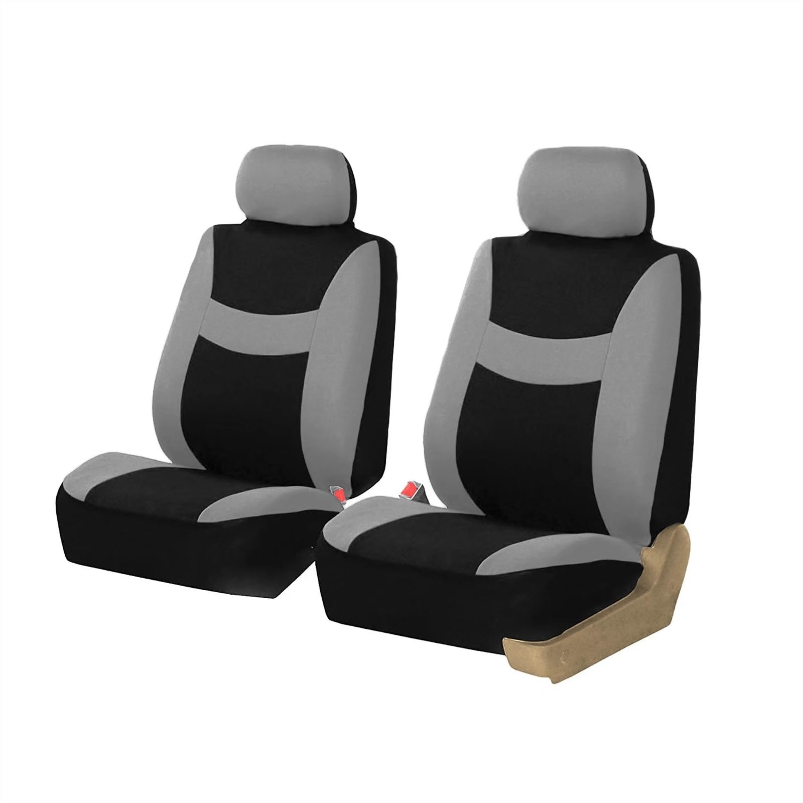 Sitzbezüge,Autositzbezug 4-teiliges Set Autositzbezüge aus Polyestergewebe, vielseitig einsetzbar for kleine und mittelgroße Fahrzeuge in Mehreren Farben(2 Seats Gray) von Fymlok