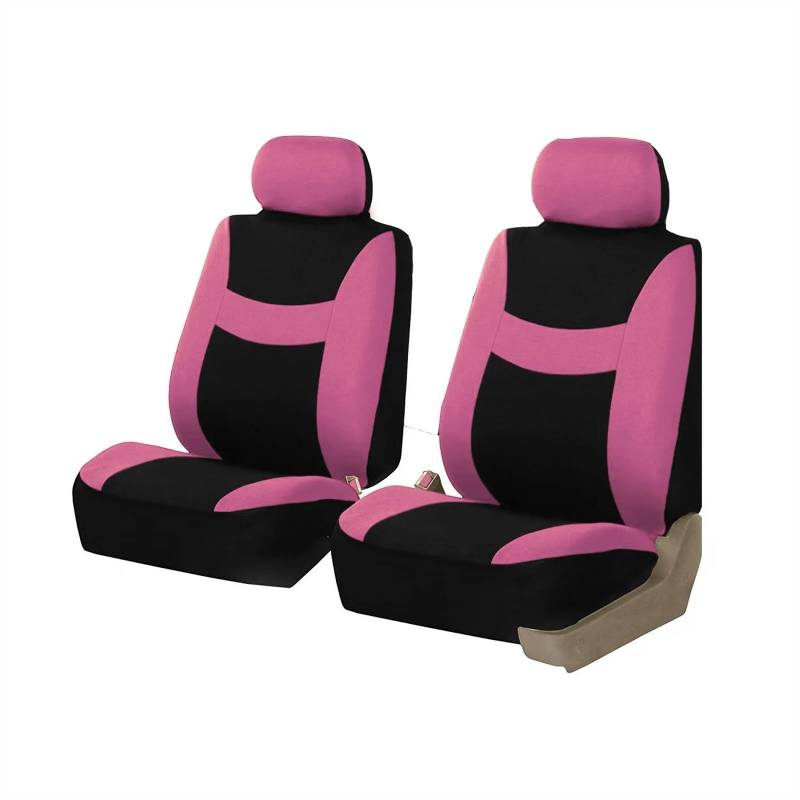 Sitzbezüge,Autositzbezug 4-teiliges Set Autositzbezüge aus Polyestergewebe, vielseitig einsetzbar for kleine und mittelgroße Fahrzeuge in Mehreren Farben(2 Seats pink) von Fymlok