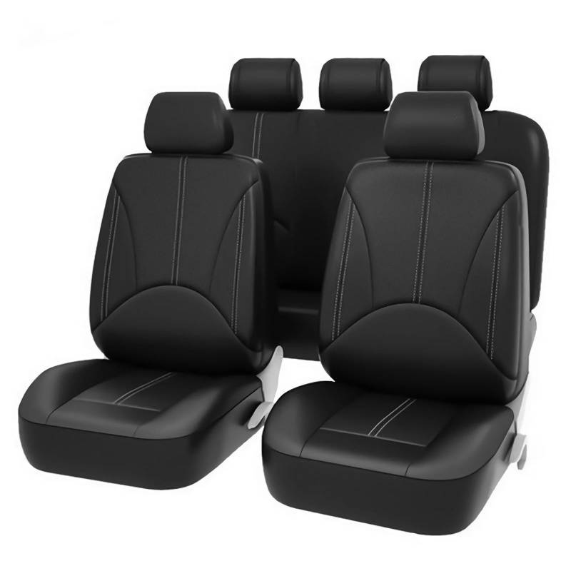 Sitzbezüge,Autositzbezug 9-teiliges Autositzbezüge, universeller Sitzschutz aus PU-Leder, komplettes Set, Auto-Innenausstattung fürs Auto von Fymlok