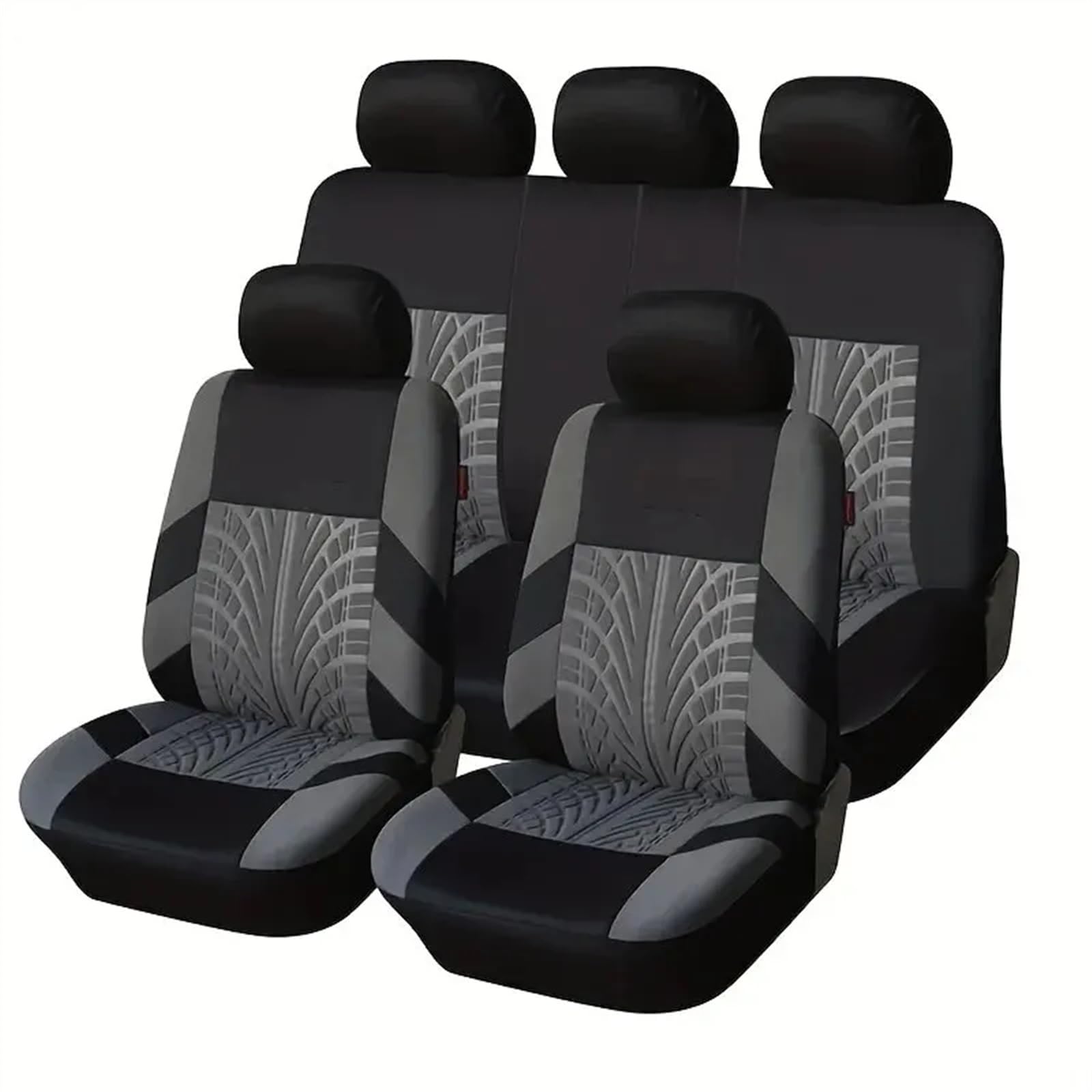 Sitzbezüge,Autositzbezug 9-teiliges Universal-Autositzbezug-Set - Atmungsaktives, stilvolles und langlebiges Polyester-Design for alle Automodelle - Verbessert den Komfort A(Gray) von Fymlok