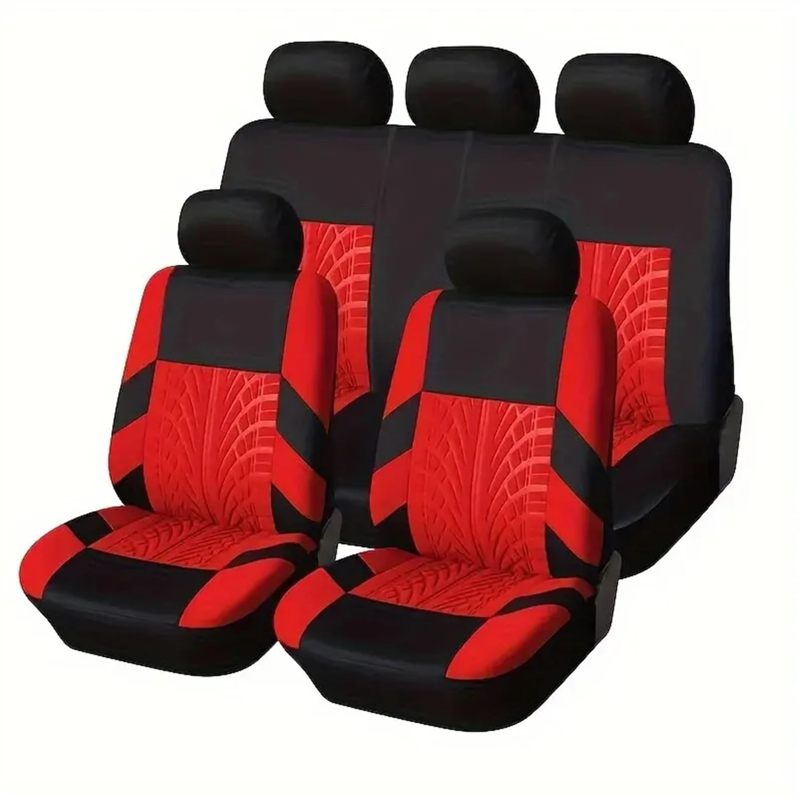 Sitzbezüge,Autositzbezug 9-teiliges Universal-Autositzbezug-Set - Atmungsaktives, stilvolles und langlebiges Polyester-Design for alle Automodelle - Verbessert den Komfort A(Red) von Fymlok