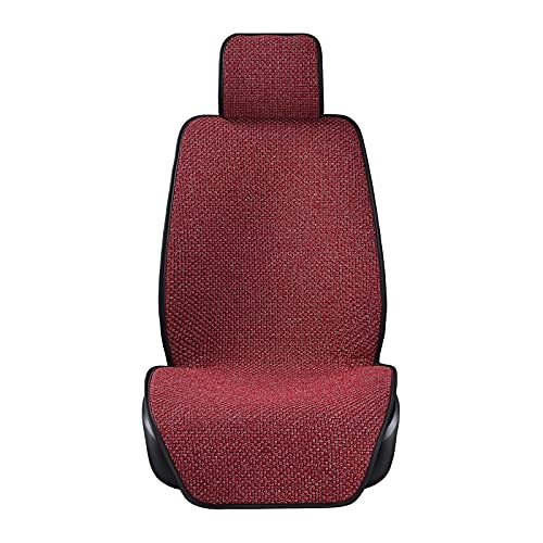 Sitzbezüge,Autositzbezug Autositz-Abdeckung Protector-Flachs-Vorder- oder Rücksitz-Back-Kissen Pad Mat Rückenlehne for Auto-Innenfahrzeug(1 seat red) von Fymlok