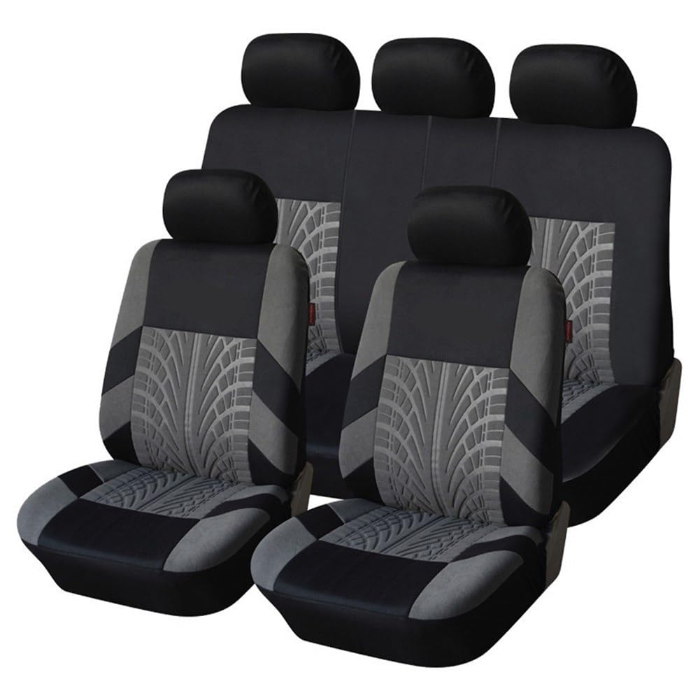 Sitzbezüge,Autositzbezug Autositzbezüge Full Set Car Seat Protector Auto Sitzbezüge Polyester-Gewebe Universal-Sitze die meisten Autos Orange Abdeckungen(Gray) von Fymlok