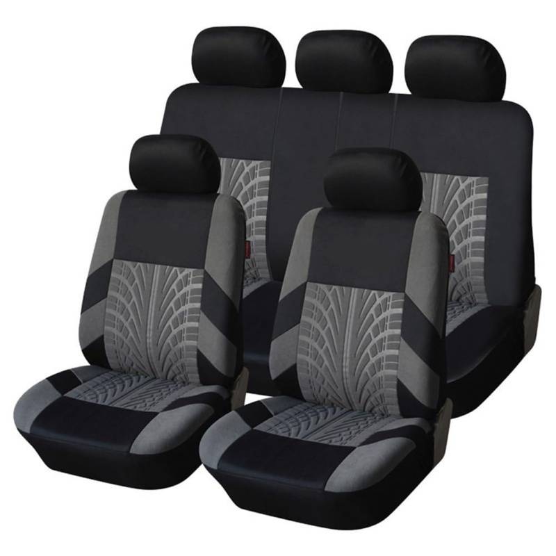 Sitzbezüge,Autositzbezug Autositzbezüge Full Set Car Seat Protector Auto Sitzbezüge Polyester-Gewebe Universal-Sitze die meisten Autos Orange Abdeckungen(Gray) von Fymlok