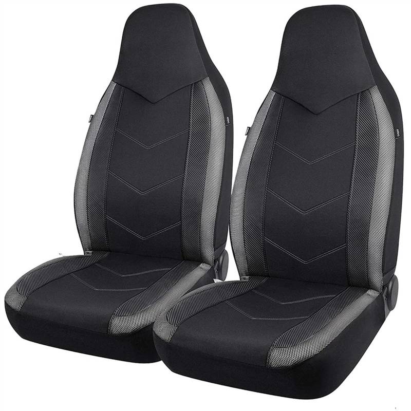 Sitzbezüge,Autositzbezug Autositzbezüge aus Netzstoff, sportliches Design, Airbag-kompatibel, passend for die meisten Sitzkissen for Autos, SUVs, LKWs und Lieferwagen(Black Grey) von Fymlok
