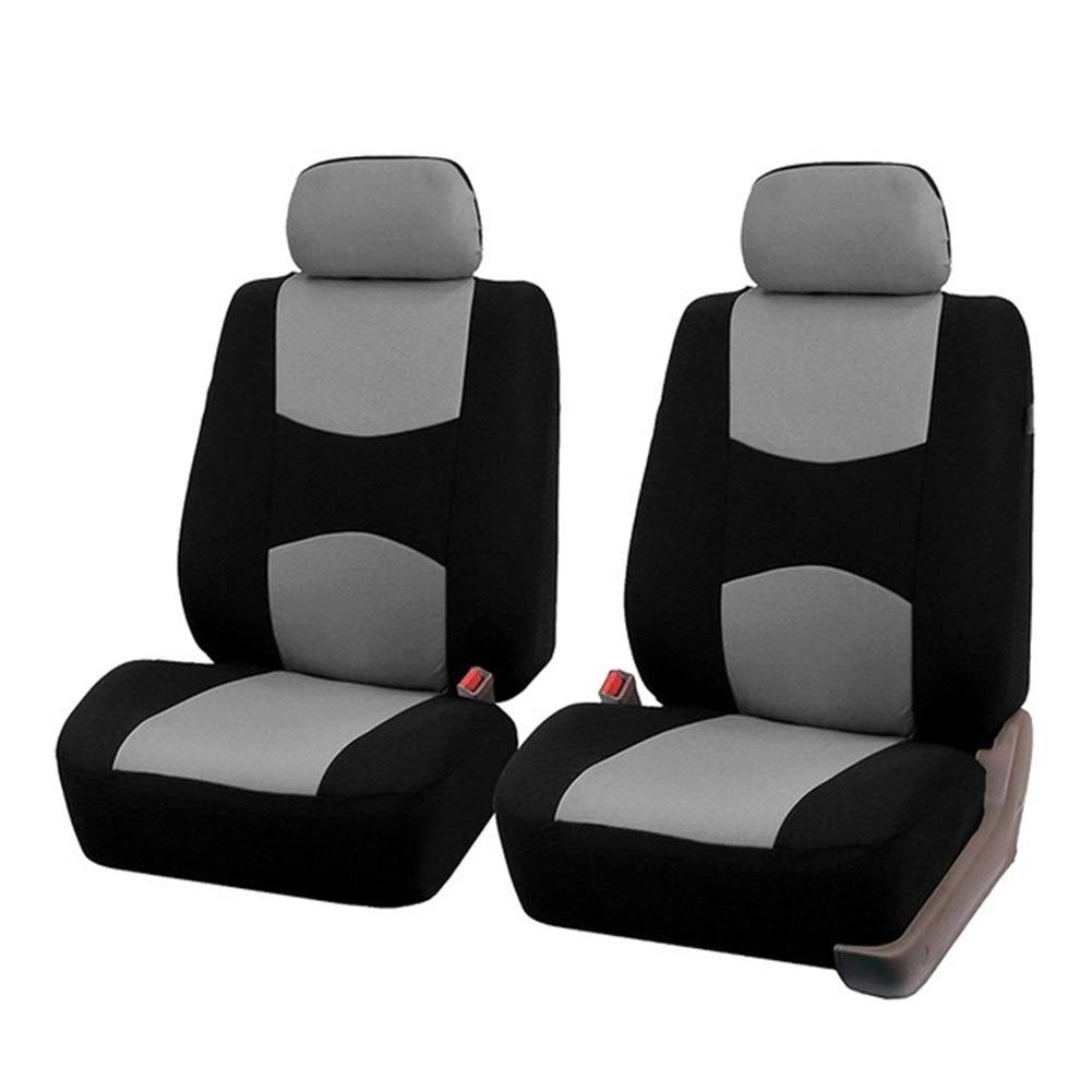 Sitzbezüge,Autositzbezug Einzigartige Wohnung Tuch Auto-Sitzbezug (abnehmbar Kopfstützen und solide Bank) Innen Zubehör Universal-Auto-Sitzabdeckung(Gray Front Covers) von Fymlok