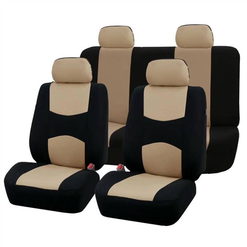 Sitzbezüge,Autositzbezug Komplettset Autositzbezug Mehrere Farben Sitzschutzbezug Fahrzeugsitzbezüge Universelles Autozubehör(Beige) von Fymlok