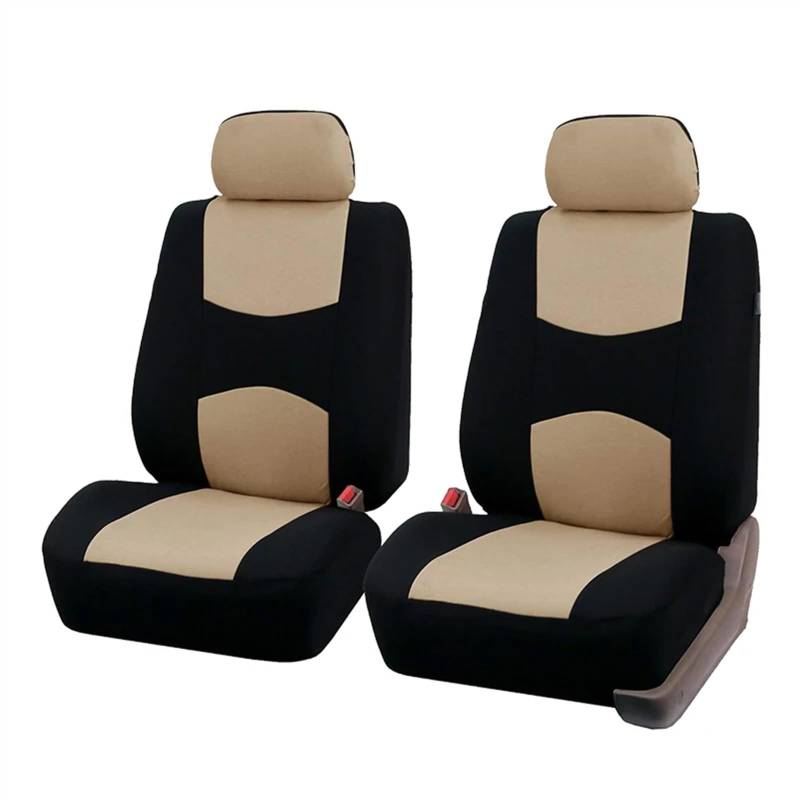 Sitzbezüge,Autositzbezug Komplettset Autositzbezug Mehrere Farben Sitzschutzbezug Fahrzeugsitzbezüge Universelles Autozubehör(Beige 2 Piece) von Fymlok