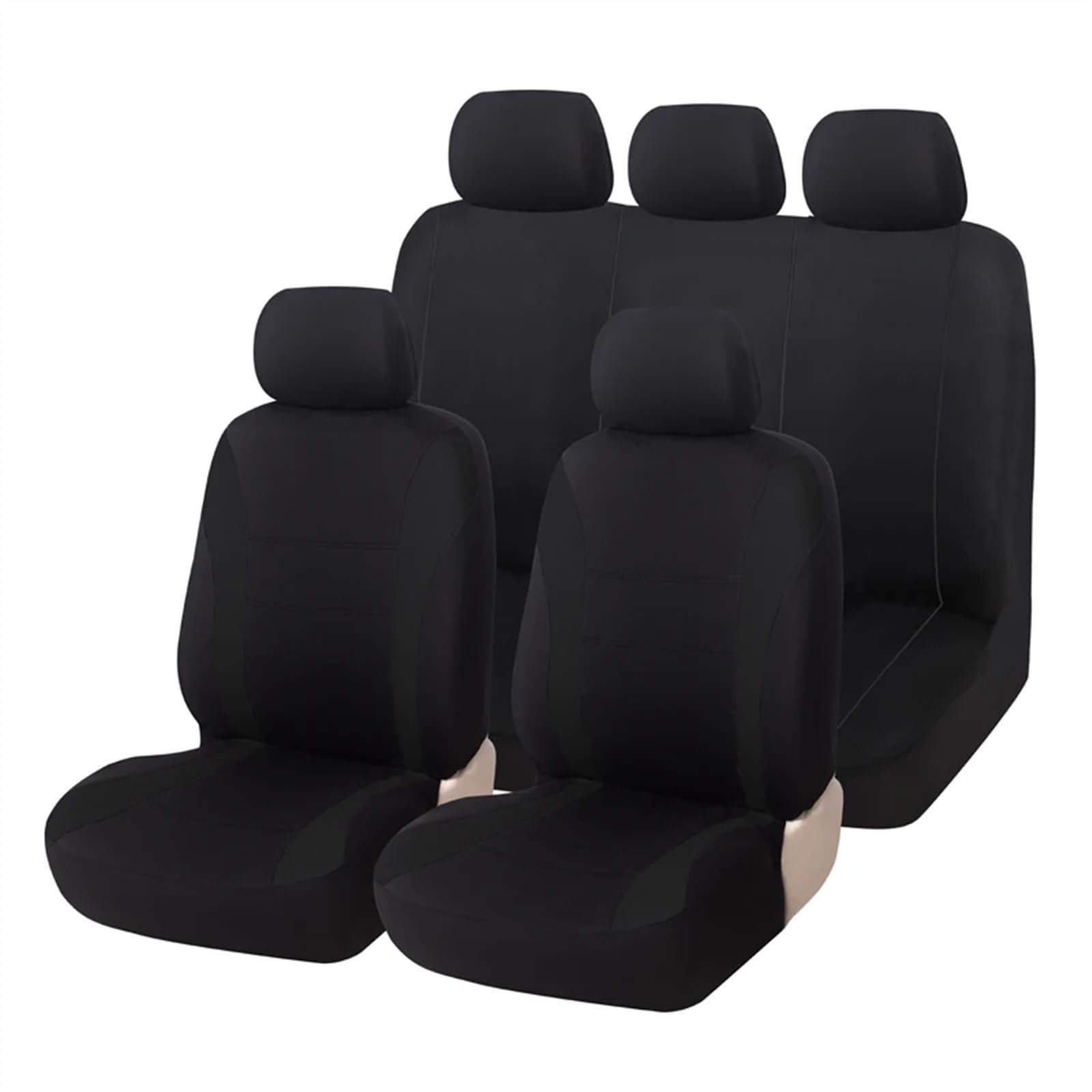 Sitzbezüge,Autositzbezug Komplettset Autositzbezug Mehrere Farben Sitzschutzbezug Fahrzeugsitzbezüge Universelles Autozubehör(Black) von Fymlok