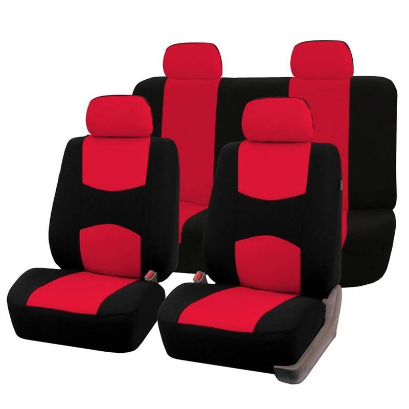 Sitzbezüge,Autositzbezug Komplettset Autositzbezug Mehrere Farben Sitzschutzbezug Fahrzeugsitzbezüge Universelles Autozubehör(Red) von Fymlok