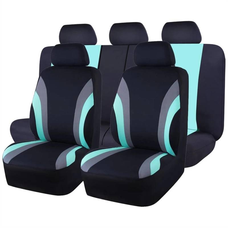 Sitzbezüge,Autositzbezug Komplettset mit Autositzbezügen aus Polyestergewebe im Sportstil, Autositzschutz, universell passend for die meisten Autos/SUVs(Light Green) von Fymlok