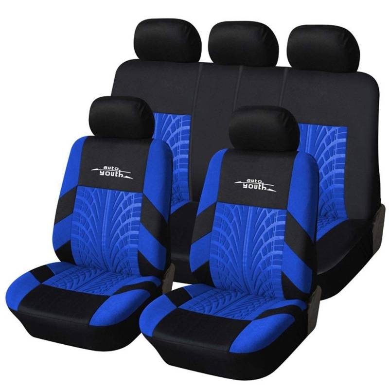 Sitzbezüge,Autositzbezug Mode Fahrzeugspur-Detail-Art-Universalauto-Sitzbezüge passend for die meisten Fahrzeugsitzbezug Car Seat Protector(Blue) von Fymlok