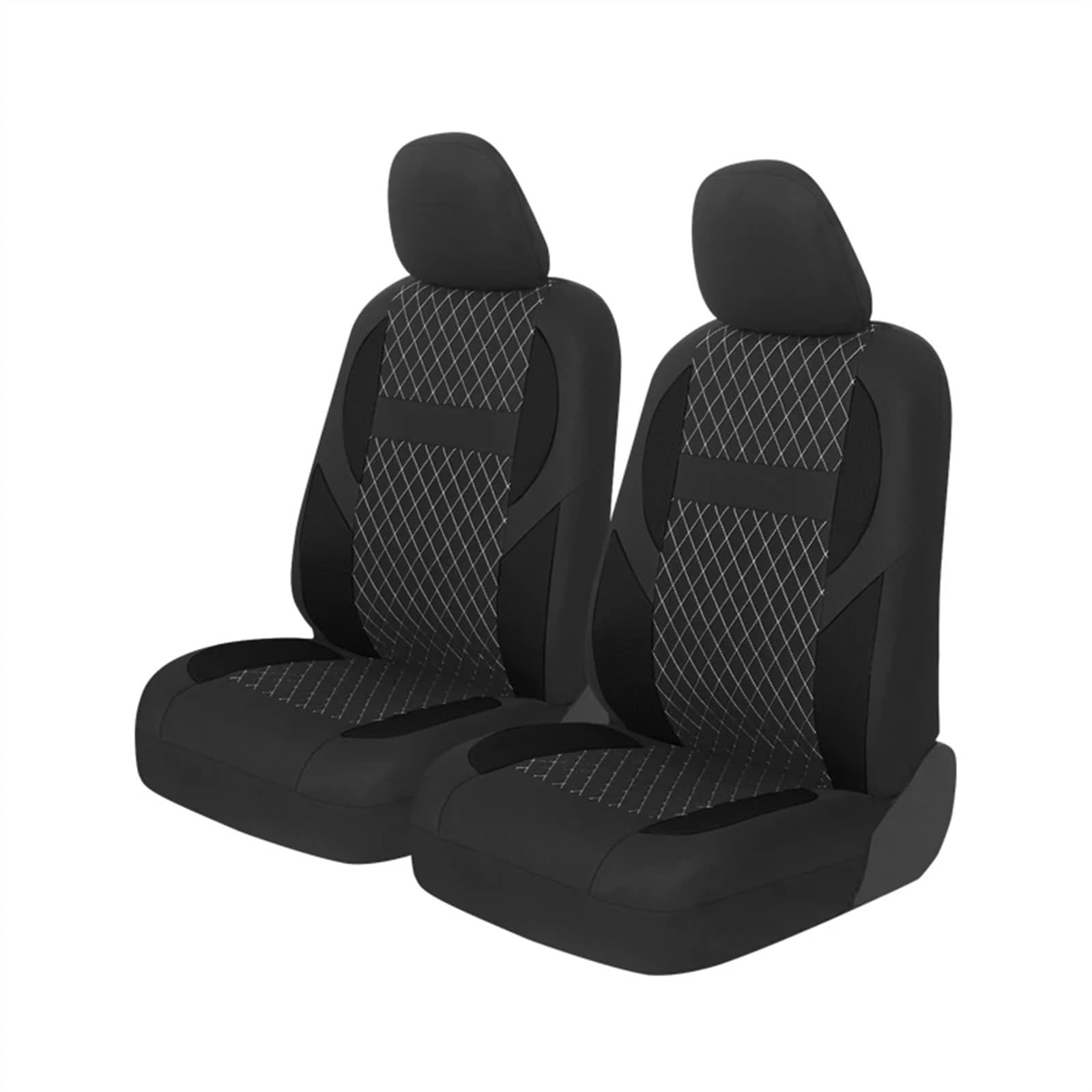 Sitzbezüge,Autositzbezug Schwarz Full Set Autositzbezüge Universal Front Teil Protector Fit Meisten Auto(2pcs Front Black) von Fymlok