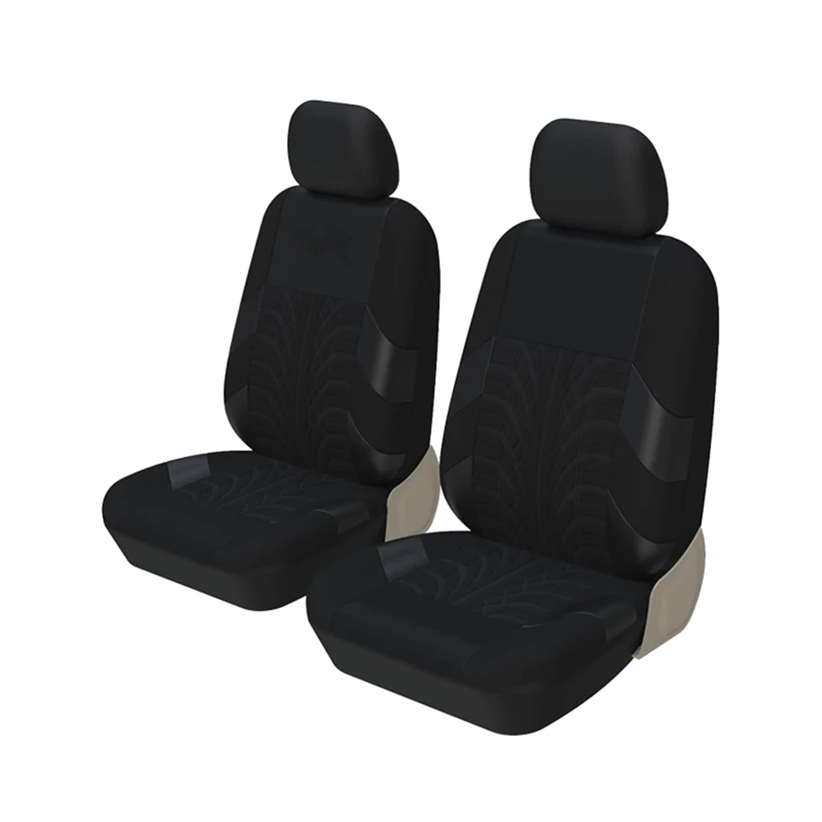 Sitzbezüge,Autositzbezug Schwarz Full Set Autositzbezüge Universal Front Teil Protector Fit Meisten Auto(2pcs Front Black-01) von Fymlok