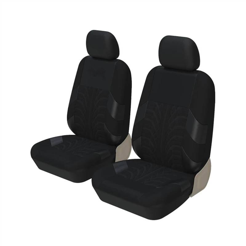 Sitzbezüge,Autositzbezug Schwarz Full Set Autositzbezüge Universal Front Teil Protector Fit Meisten Auto(2pcs Front Black-01) von Fymlok