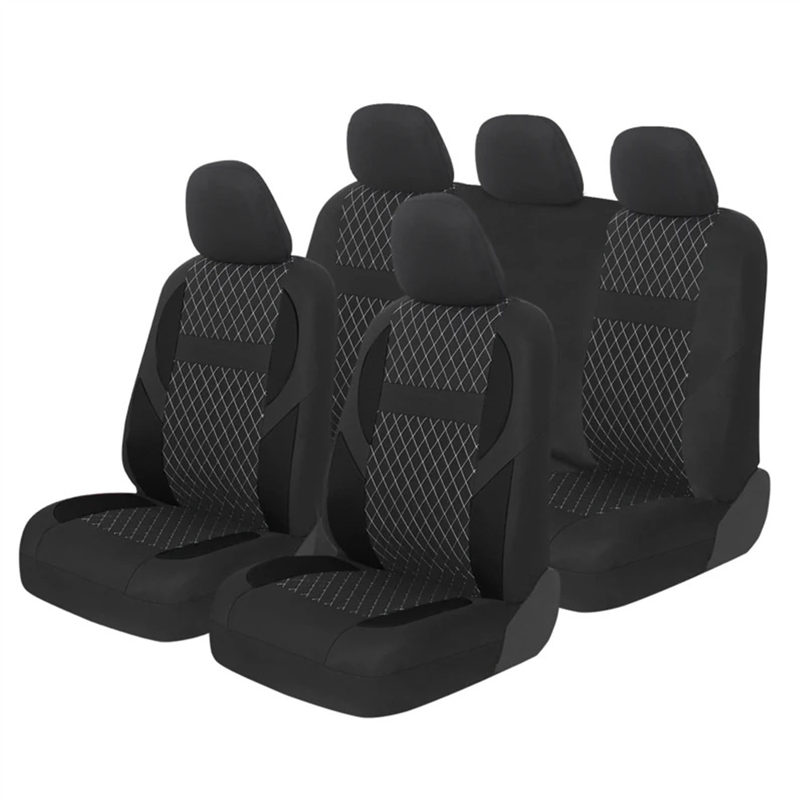 Sitzbezüge,Autositzbezug Schwarz Full Set Autositzbezüge Universal Front Teil Protector Fit Meisten Auto(Black) von Fymlok
