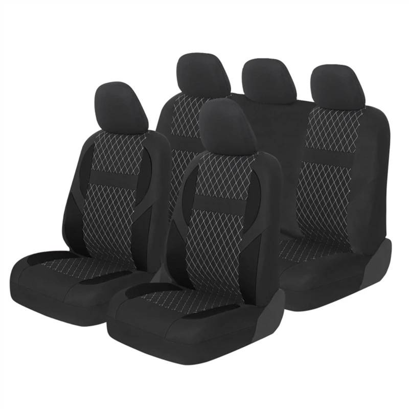 Sitzbezüge,Autositzbezug Schwarz Full Set Autositzbezüge Universal Front Teil Protector Fit Meisten Auto(Black) von Fymlok