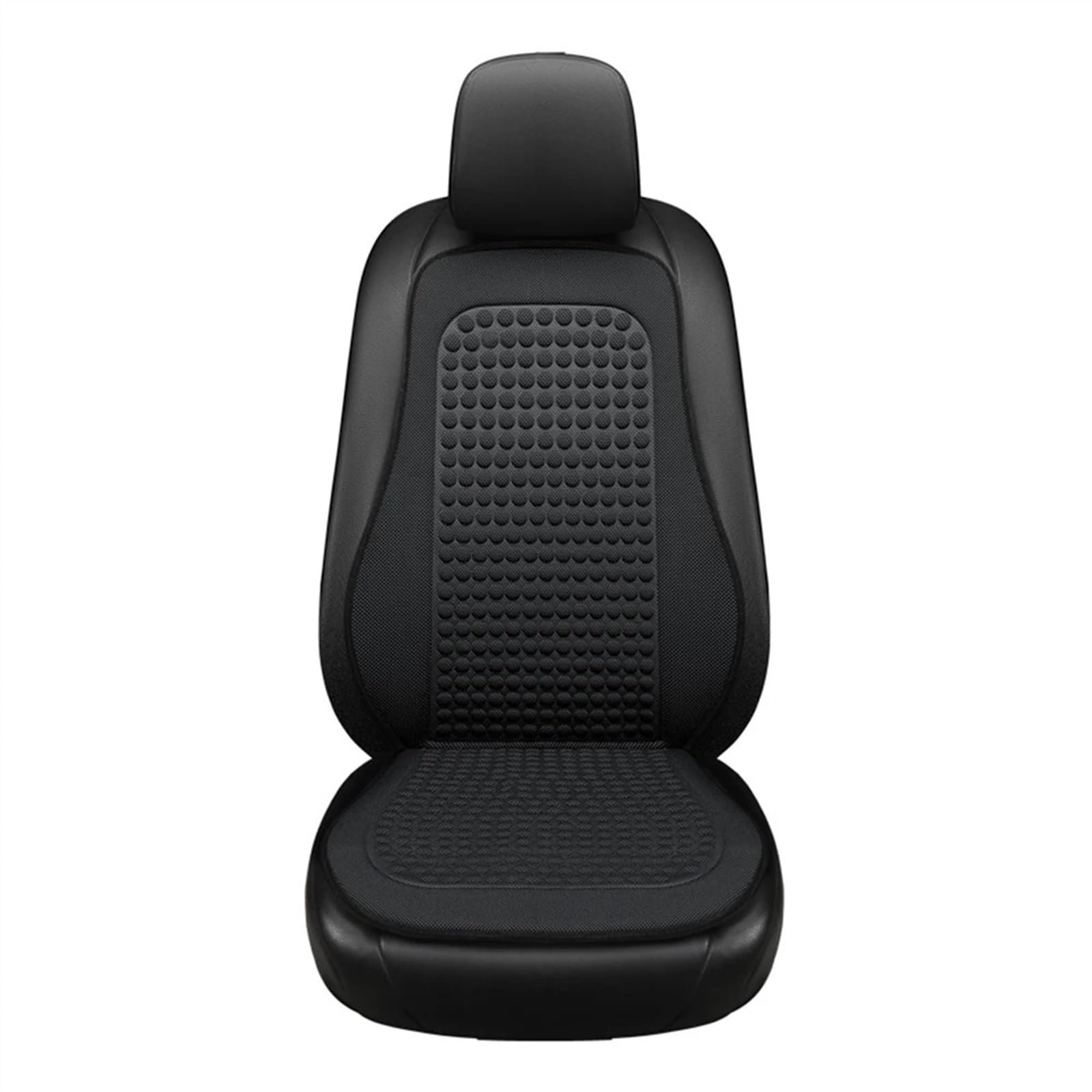 Sitzbezüge,Autositzbezug Sommerkühlendes Sitzkissen Atmungsaktive Autositzbezüge Bump Massage Autos Sitzbezug Universal Seat Protector Pad(Front Set Black) von Fymlok