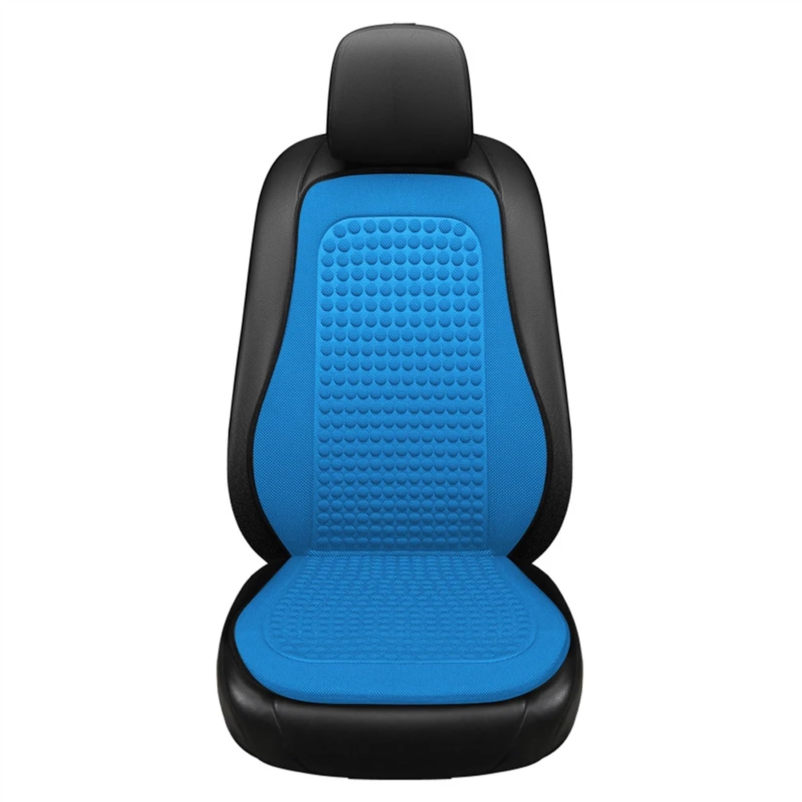 Sitzbezüge,Autositzbezug Sommerkühlendes Sitzkissen Atmungsaktive Autositzbezüge Bump Massage Autos Sitzbezug Universal Seat Protector Pad(Front Set Blue) von Fymlok