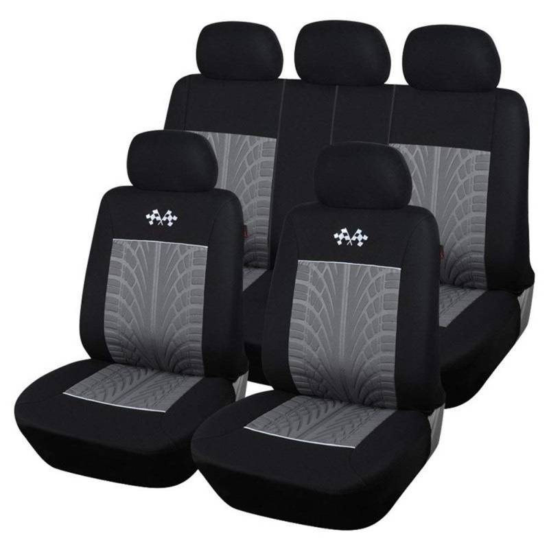 Sitzbezüge,Autositzbezug Sport-Auto-Sitzbezüge Fit meisten Fahrzeugsitze Autositz-Schutz-Innenausstattung Schwarz-Sitzabdeckung(Gray) von Fymlok
