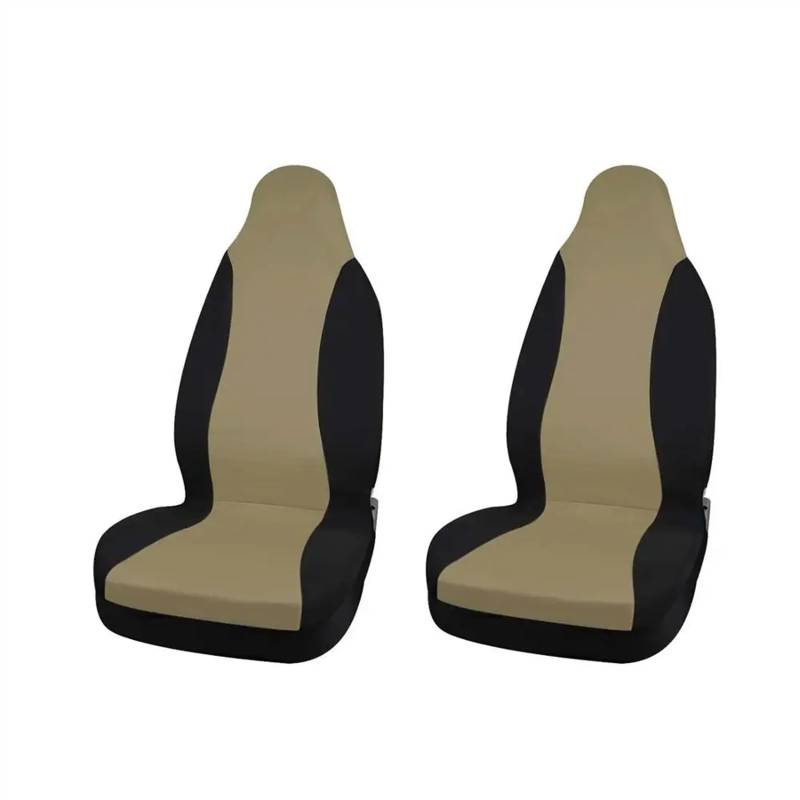 Sitzbezüge,Autositzbezug Universal Autositzbezüge Innensitzdekorationsbezüge Zubehör for Autofahrzeug-LKW-SUV(2pcs Beige Black) von Fymlok