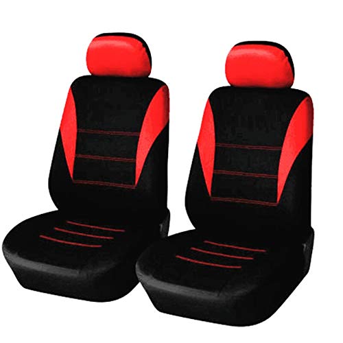 Sitzbezüge,Autositzbezug Universal-Heavy Duty Cotton Autositzbezüge wasserdichte Protektoren Van for alle Fahrzeuge(Red Front 2PCS) von Fymlok