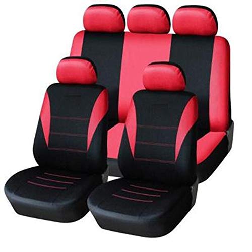 Sitzbezüge,Autositzbezug Universal-Heavy Duty Cotton Autositzbezüge wasserdichte Protektoren Van for alle Fahrzeuge(Red a Set) von Fymlok
