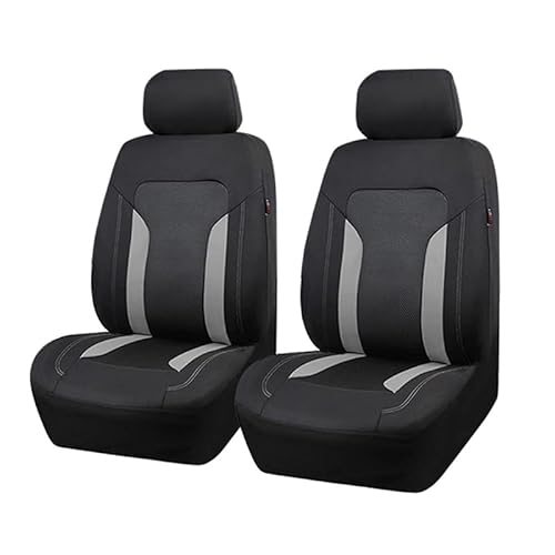 Sitzbezüge,Autositzbezug Universelle Graue Netz-Sitzbezüge for Autos Mit 3 Reißverschlüssen, Geteiltem Rücksitz-Airbag, Passend for Die Meisten Autos, SUVs, LKWs Und Transporter(2 Front seat Covers) von Fymlok