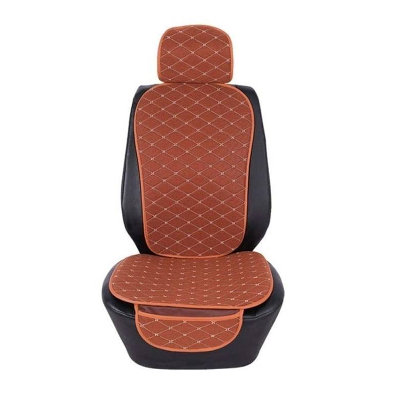 Sitzbezüge,Autositzbezug Vorne Auto-Sitzabdeckung mit Rückenlehne Universal-Breathable Leinensitzkissen Schutz-Matten-Auflage Auto Sitz Fit Innenausstattung(Orange) von Fymlok
