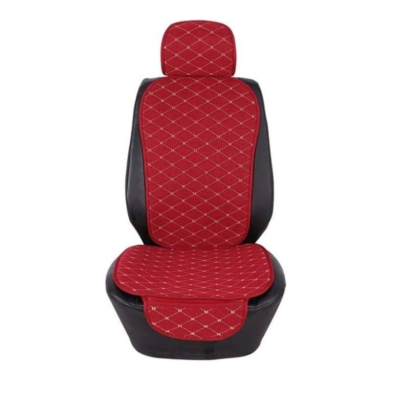Sitzbezüge,Autositzbezug Vorne Auto-Sitzabdeckung mit Rückenlehne Universal-Breathable Leinensitzkissen Schutz-Matten-Auflage Auto Sitz Fit Innenausstattung(Red) von Fymlok