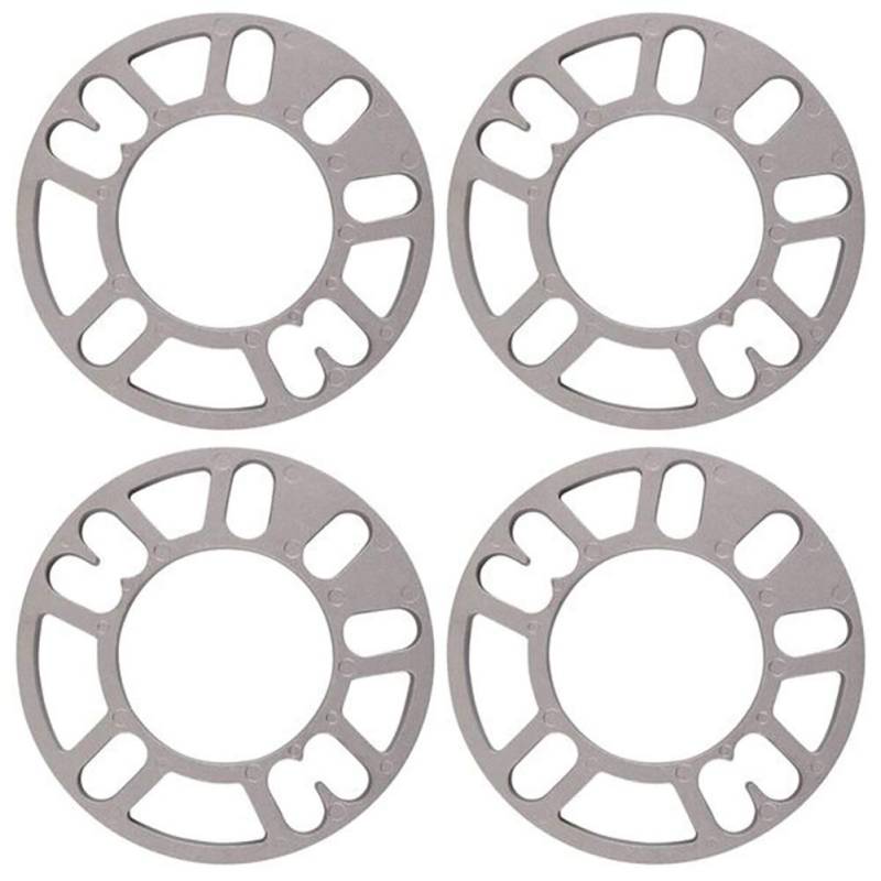 Spurverbreiterungen,Spurplatten 4 stücke 3mm 5mm 8mm 10mm Universal Aluminiumlegierung Auto Rad Reifen Spacer Set Set Auto Außen Zubehör(5mm) von Fymlok