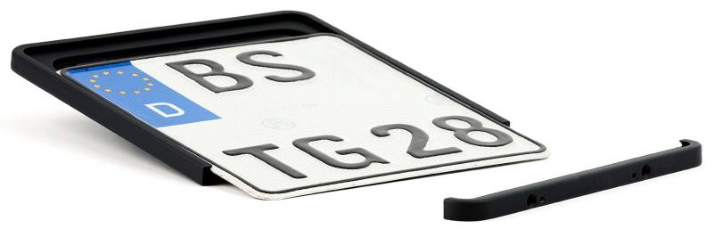G-elumic Kennzeichenhalter Aluminium schwarzmatt gepulvert für Format 180x200mm von G-elumic