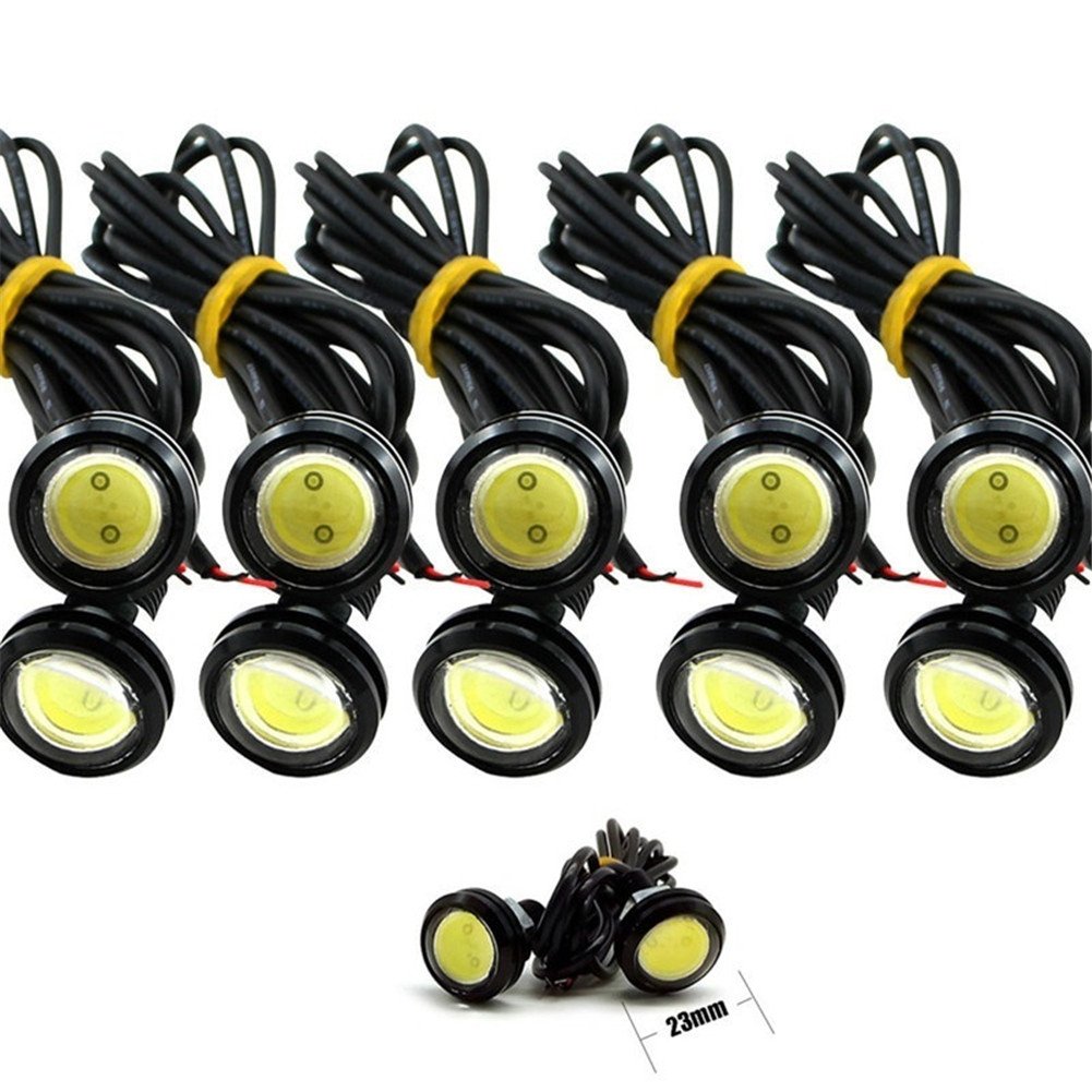 GS 10 Stück Auto Styling 23 mm Eagle Eye Tagfahrlicht 12 V 9 W Wasserdicht DRL Nebel-Parklicht Bremslicht Rücklicht von G&S