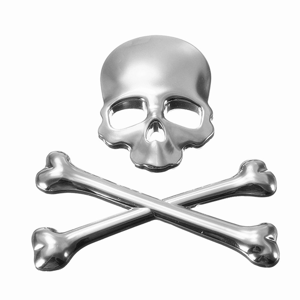 GS Cool Persönlichkeit 3D Totenkopf Metall Skelett gekreuzte Knochen Auto Motorrad Emblem Abzeichen Aufkleber Auto Styling Decals Zubehör von G&S
