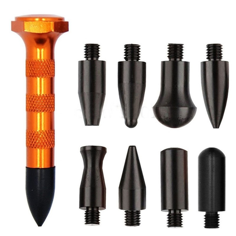 GS Do-It-Yourself Reparatursatz für lackfreie Beseitigung von Dellen, Metall-Auflegestift mit 9 Köpfen und Spitzen, Dellenentfernung, PDR-Werkzeuge GS Do-It-Yourself Reparatursatz für lackfreie Beseitigung von Dellen, Metall-Auflegestift mit 9 Köpfen und Spitzen, Dellenentfernung, PDR-Werkzeuge von HIYI