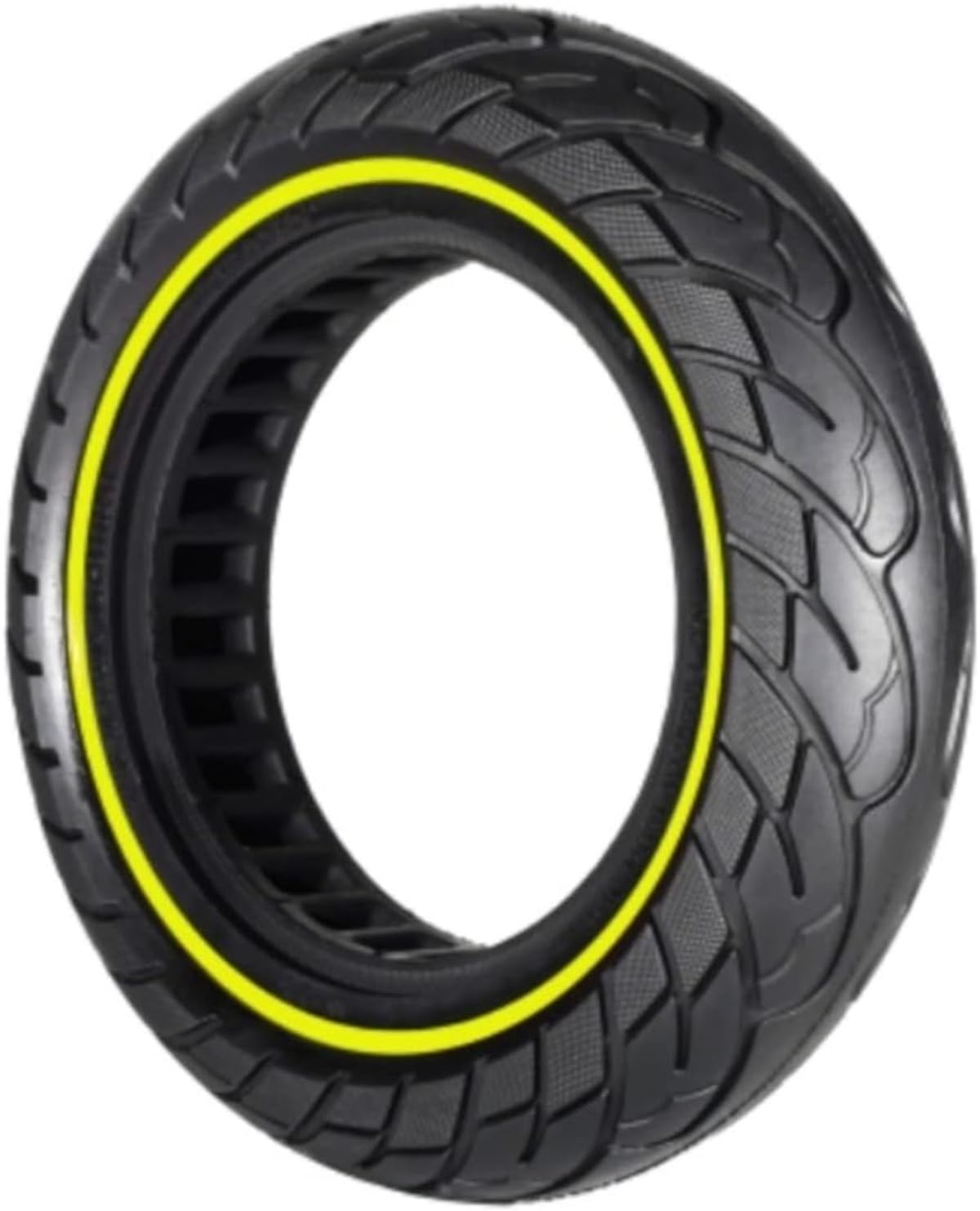 G.V.SHOP® 1 Vollgummiräder 10 x 2,5 Zoll 36 mm Reifen für Elektroroller, Xiaomi, Ducati, Lexgo, Vivobike S2, rutschfest, Vollgummi (Fluo 1pcs) von G.V.SHOP