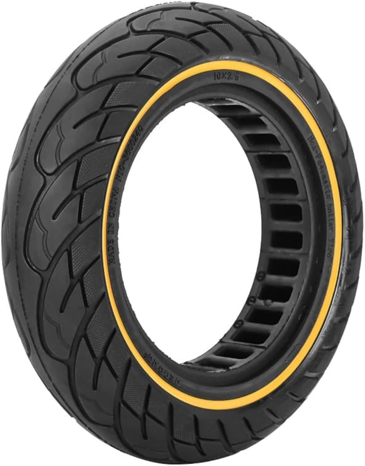 G.V.SHOP® 1 Vollgummiräder 10 x 2,5 Zoll 36 mm Reifen für Elektroroller, Xiaomi, Ducati, Lexgo, Vivobike S2, rutschfest, Vollgummi (Gelb 1pcs) von G.V.SHOP