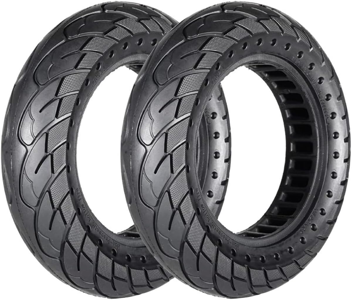 G.V.SHOP® 2 Vollgummiräder 10 x 2,5 Zoll 36 mm Reifen für Elektroroller, Xiaomi, Ducati, Lexgo, Vivobike S2, rutschfest, Vollgummi (Schwarze Punkte 2pcs) von G.V.SHOP