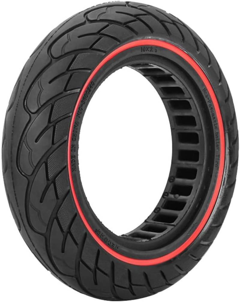 G.V.SHOP® 1 Vollgummiräder 10 x 2,5 Zoll 36 mm Reifen für Elektroroller, Xiaomi, Ducati, Lexgo, Vivobike S2, rutschfest, Vollgummi (Rot 1pcs) von G.V.SHOP