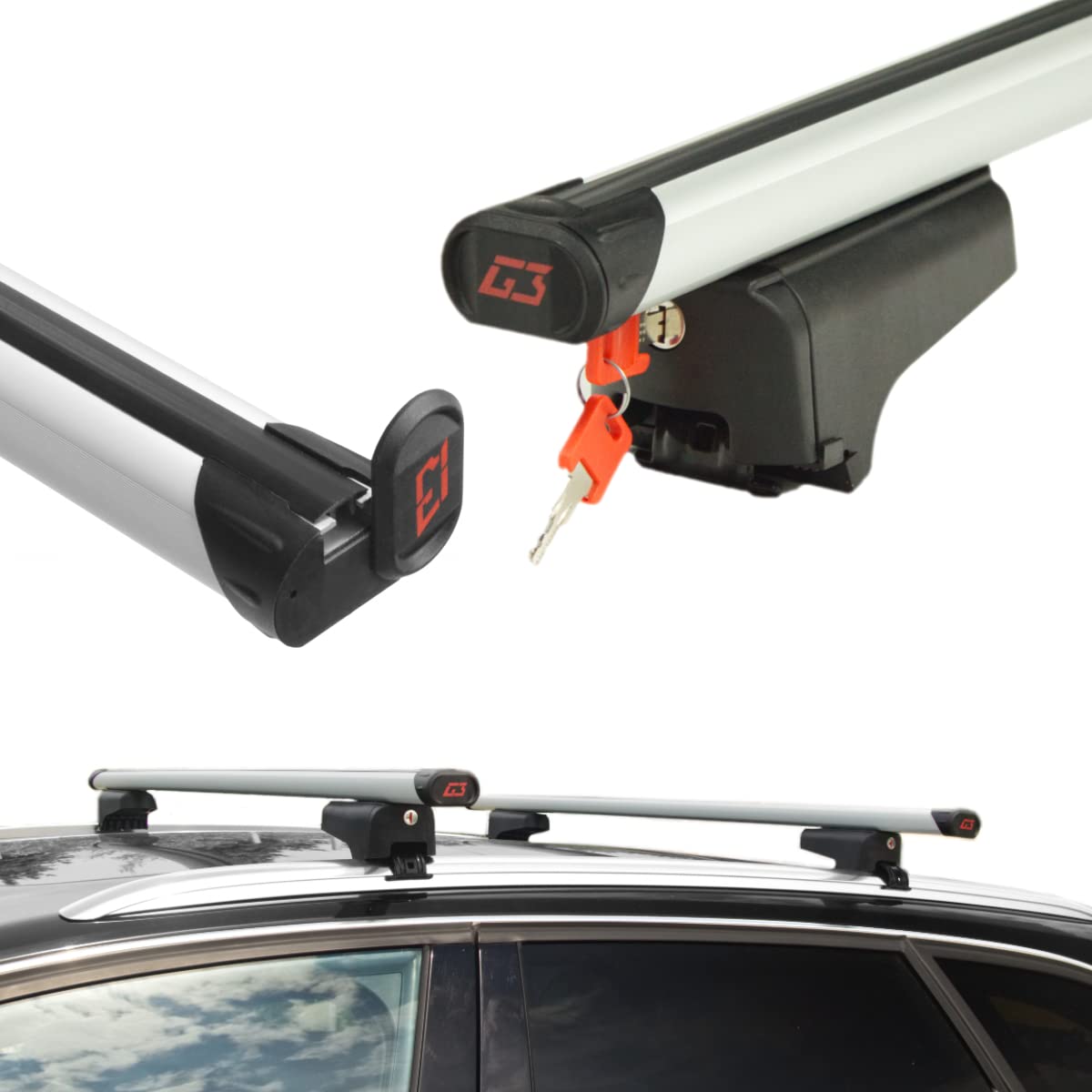 G3 Aluminium Dachträger für Focus 4 IV MK4 (Turnier) Kombi ab 2018, 75 kg Traglast, Schnappmontage, Auto Dachträger von G3