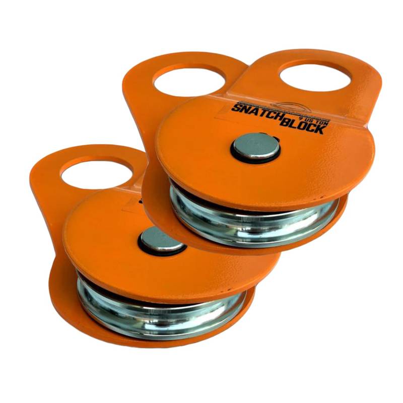 GearAmerica 9Ton Snatch Block Zweierpack | Hochleistungs-Windenrolle für synthetische Seile oder Stahlseile | Rückstellrichtung ändern, doppelte Windenleistung | Bestes Zubehör für die Offroad-Bergung von GA GEARAMERICA