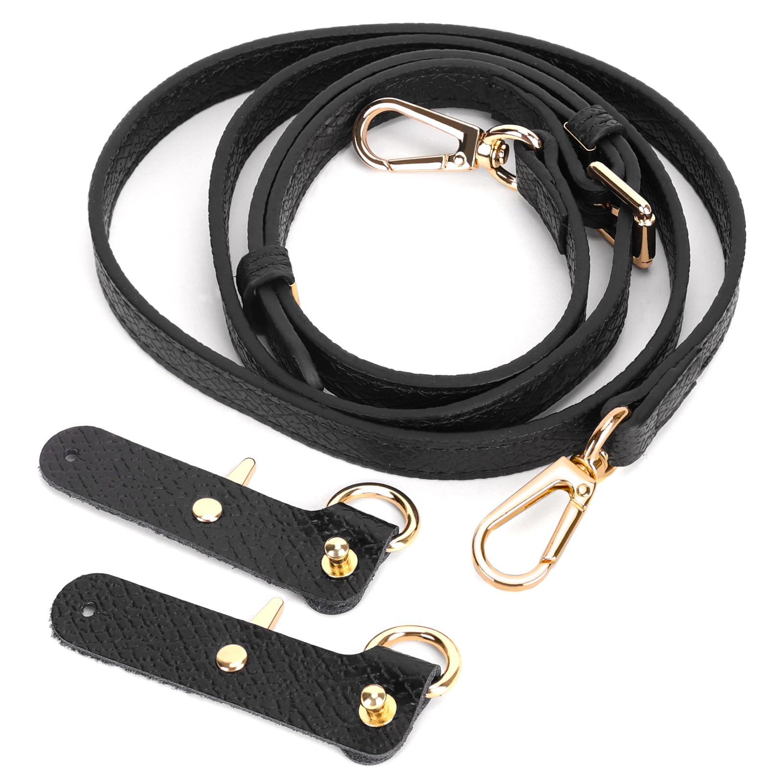 Schultergurt für Longchamp Tasche Damen, No-Punch, längenverstellbarer Ersatzriemen aus Leder, Schulterriemen, passend für Mini-Größe (Schwarz-2, 1.2CM) von GADITIEK