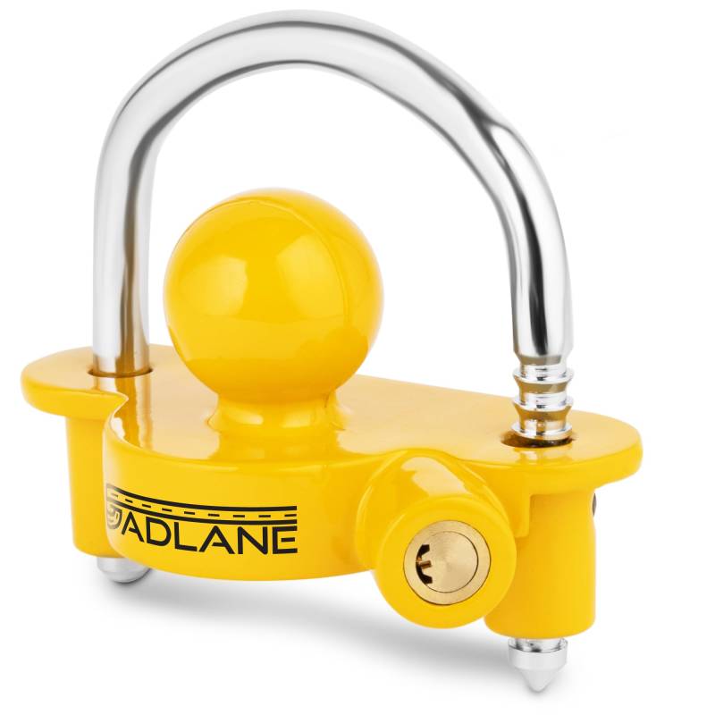 GADLANE Anhänger Schloss Gelb - Anhänger Diebstahlsicherung mit 6 Anhängerschloss Diebstahlsicherung Positionen, Robustes Aluminiumlegierung, 50mm, mit 2 Schlüssel, für Wohnwagen & Boot von GADLANE