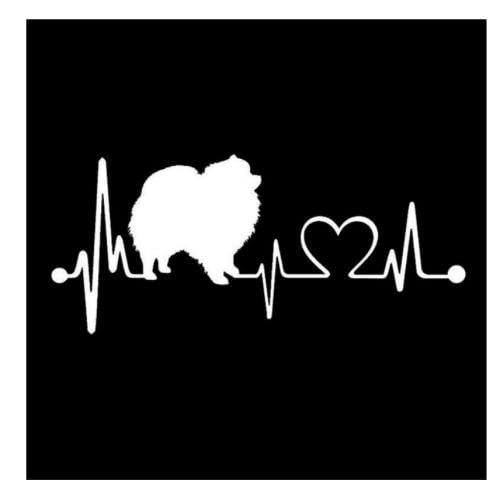 Autoaufkleber Hund Personalisiert 21Cm（8.6 Inches） Autoaufkleber D Pomeranian Dog Heartbeat Lifeline Aufkleber Aufkleber Auf Auto Lustige Aufkleber Und Abziehbilder Vinyl Car Styling,(def1m800) von GAETOYEN