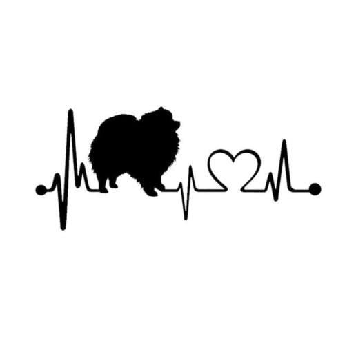 Autoaufkleber Hund Personalisiert 21Cm（8.6 Inches） Autoaufkleber D Pomeranian Dog Heartbeat Lifeline Aufkleber Aufkleber Auf Auto Lustige Aufkleber Und Abziehbilder Vinyl Car Styling,(def1m801) von GAETOYEN