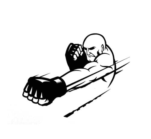 GAETOYEN Auto Sticker Autoaufkleber 22Cm(8.66 In) Creative Boxing Martial Arts Athlet Decor Schwarz/Silber Auto Aufkleber Vinyl Aufkleber (Csyj1S30242) von GAETOYEN