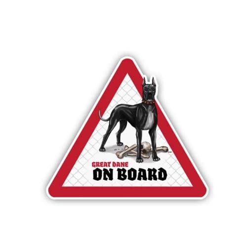GAETOYEN Autoaufkleber Hund Personalisiert 12 cm x 10,5 cm Deutsche Dogge An Bord Aufkleber Haustier Hund Warnschild Humorvolle Aufkleber von GAETOYEN