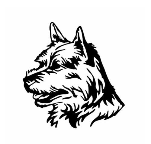 GAETOYEN Autoaufkleber Hund Personalisiert 13.6X14.2Cm Norwich Terrier Gesicht Vinyl Aufkleber Autoaufkleber Haustier Tier Hunderasse Schwarz/Silber Css1A3345 von GAETOYEN