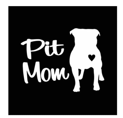 GAETOYEN Autoaufkleber Hund Personalisiert 14,6X11,1 cm Lustige Tier Vinyl Aufkleber Auto Aufkleber Pit Mom Pitbull Pitbull Hund Silber Css1A20506 von GAETOYEN